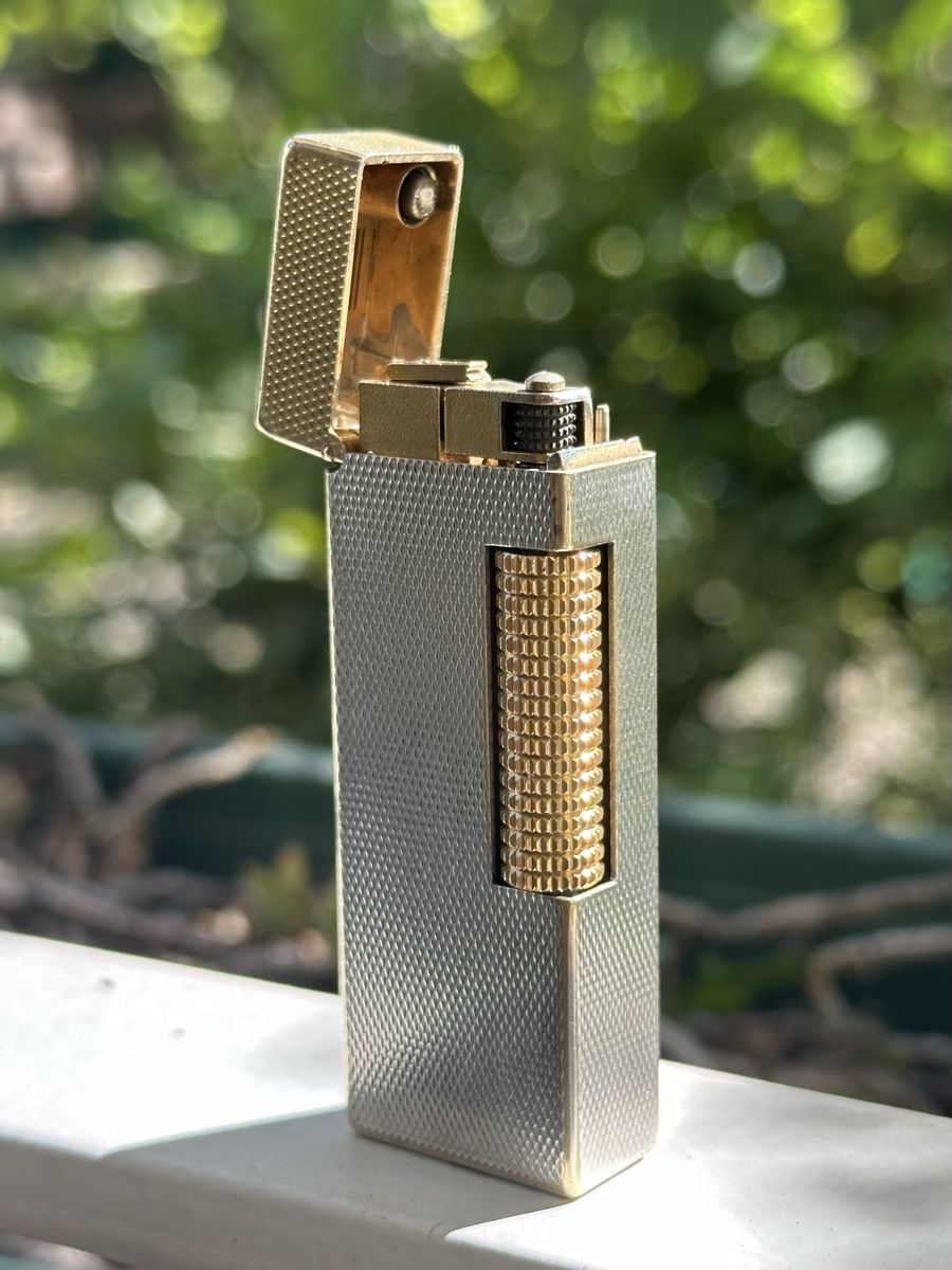 Dunhill Accendini: Dunhill Rollagas Silver & Gold, Serviced  – Usato da Zürich venduto da RatsTreasure 3