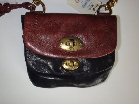 neue kleine FOSSIL Leder Tasche schwarz braun SFr. 159.-