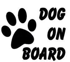 Auto Aufkleber "Dog on Board" Hunde - Pfote / Schwarz