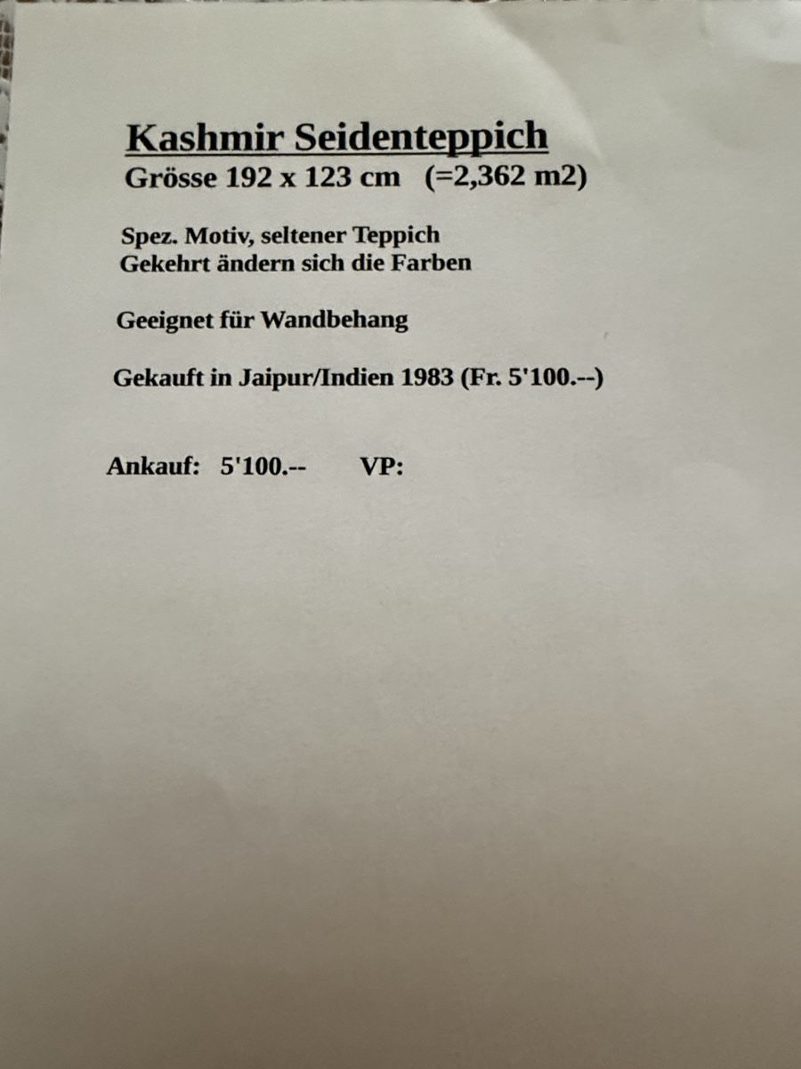 Teppiche: Kashmir Seidenteppich 192x123 cm gelb  – Gebraucht aus Caslano von alaniselin 3