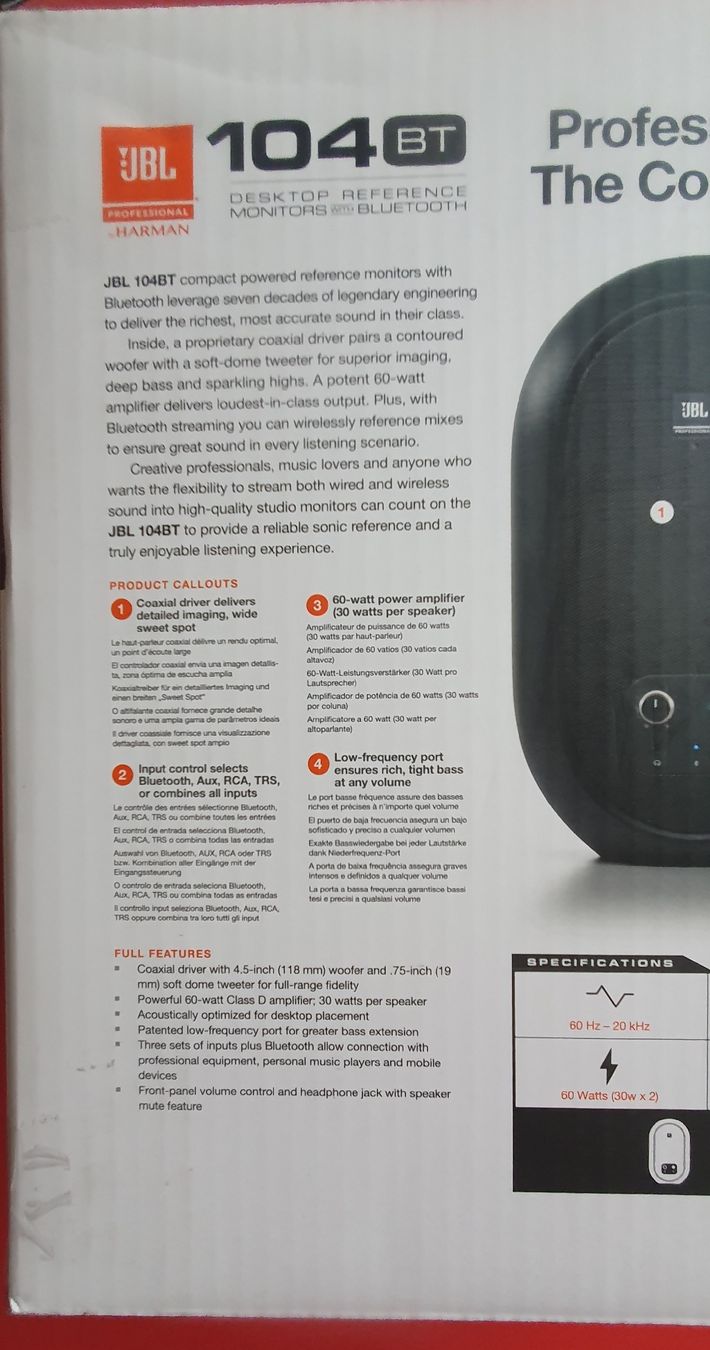 JBL Casse acustiche: JBL 104-BT Studiomonitore Bluetooth Boxen Lautsprecher – Nuovo (secondo la descrizione) da Killwangen venduto da versus77 3