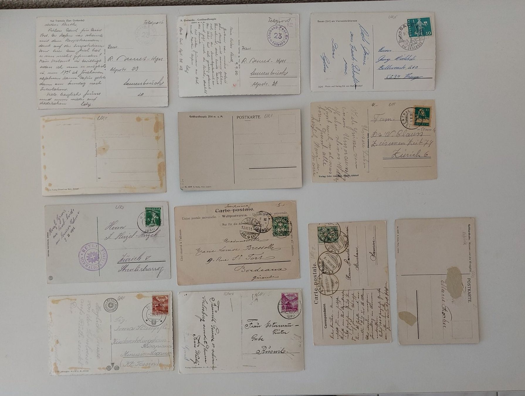 Cartoline postali: 12 AK Ansichtskarten Gotthard Bauen Isenthal Amsteg Rütli – Usato da Schenkon venduto da Uhu007 1