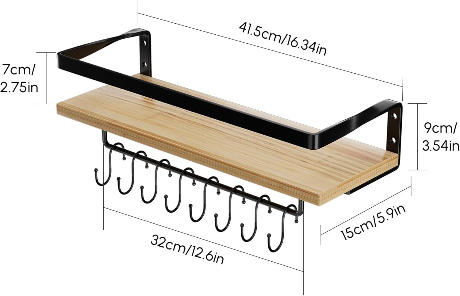 Scaffali: Wandregal Holz 2er Set mit Handtuchhalter braun – Nuovo e nell'imballaggio originale da Dietikon venduto da Abverkauf10 2
