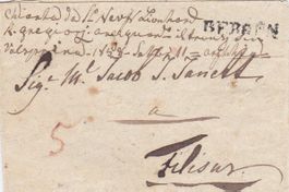 1858, Bergün, kleiner austaxierter Faltbrief (Quittung?)