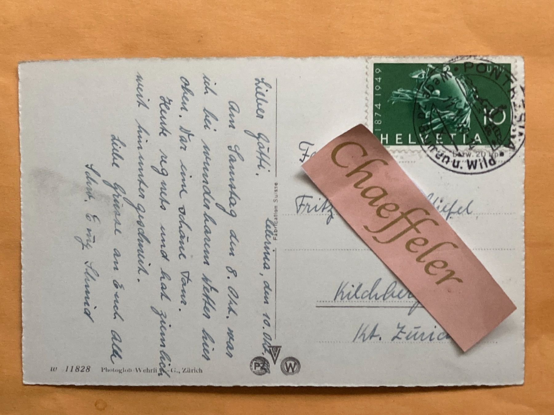 Cartes postales: 1949 Fuorcla Surlej mit Sellagruppe – D'occasion à Zürich par Chaeffeler 1