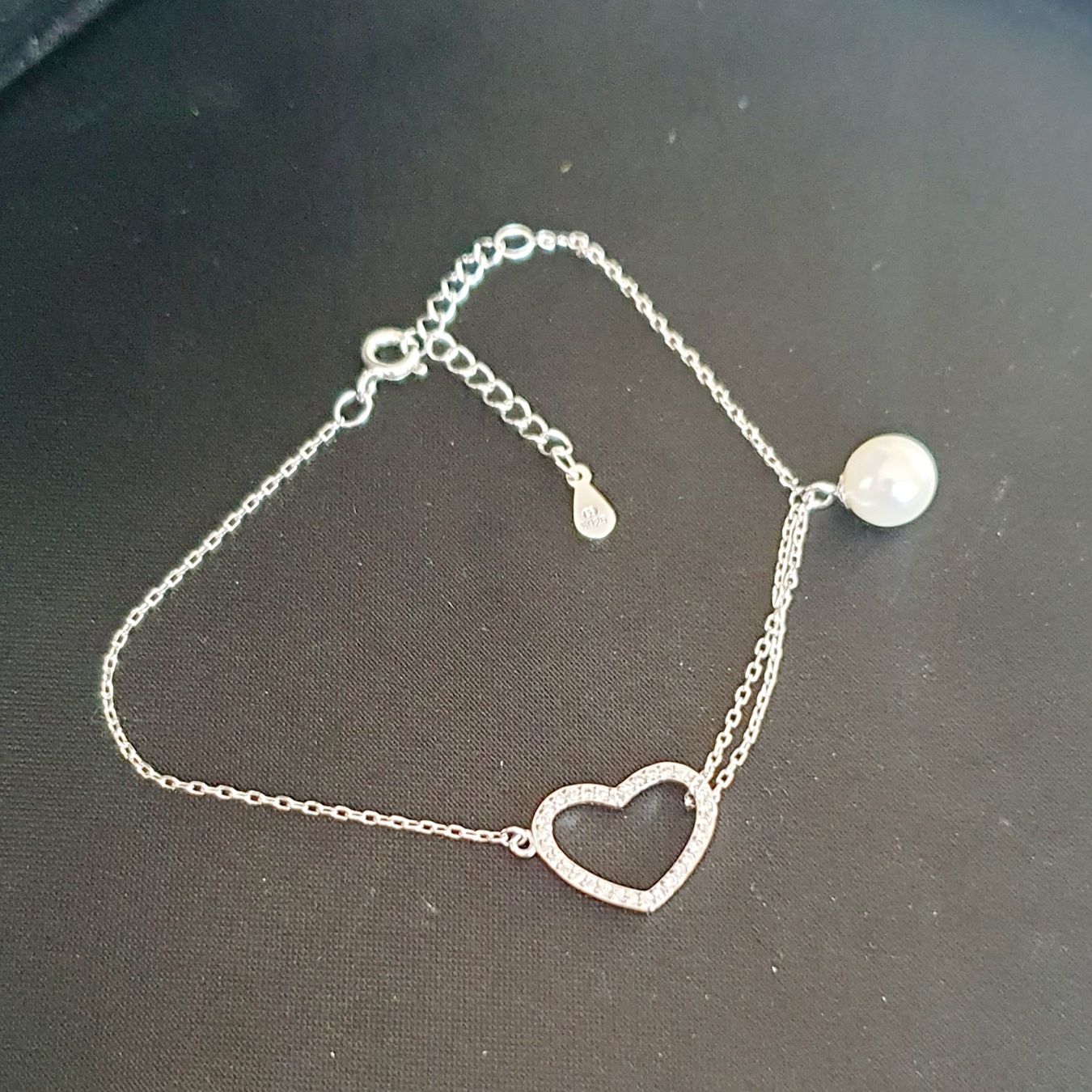 Bracciali & Braccialetti: Armband aus silber 925  mit Herz und Perle – Usato da Kreuzlingen venduto da Wunderkiste123 9