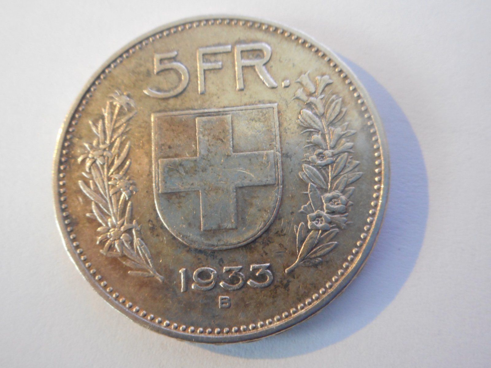 Alle Münzen: 5 Fr. 1933 silber – Gebraucht aus Kriegstetten von pizlad2010