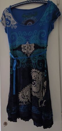 BLAUES KLEID VON DESIGUAL - GRÖSSE L - (Versand möglich)