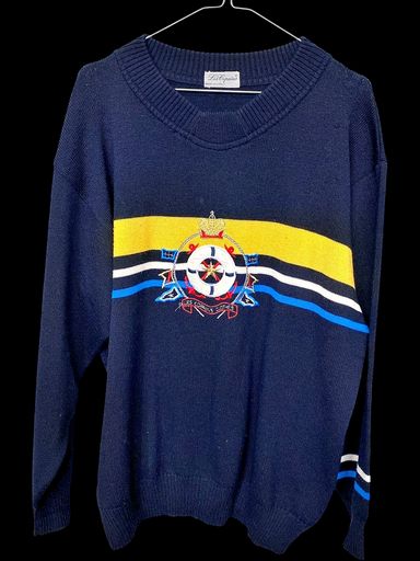 Maglioni & Felpe: Les Copains Marine-Pullover mit nautischem Emblem - – Usato da Zug venduto da vinokilo 1