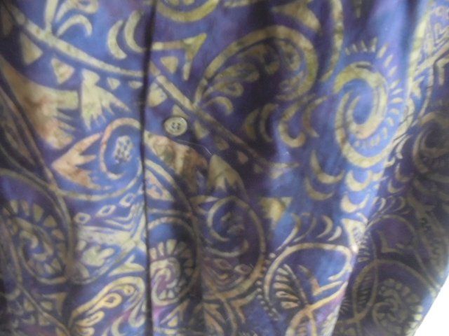 Camicie: BATIKHEMD Gr. 48 Blau/Gold/Beige NEU – Nuovo (secondo la descrizione) da Hinwil venduto da Glasperlen 5