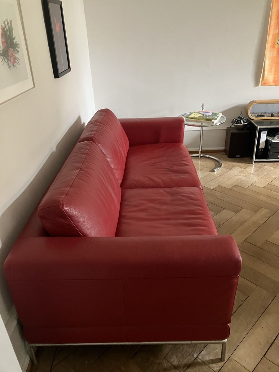 Divani: Rotes Kult-Ledersofa von Ikea – Usato da Bern venduto da dinamaria 1