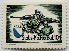 Soldatenmarke 2.WK, Stabskp Füsilier Bat 104, Wi Inf 510