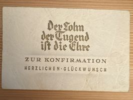 Antike Glückwunschkarte zur Konfirmation