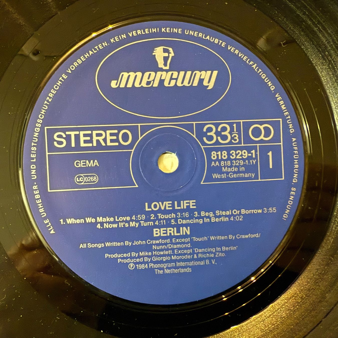 Schallplatten: BERLIN - LOVE LIFE – Gebraucht aus Zürich von fehlton 3