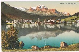 St. Moritz-Bad, alte kolorierte Akl