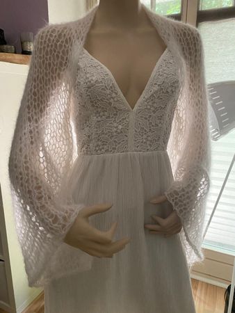 Braut Bolero Stola Mohair Seide Elfen Feen strick Jäckchen