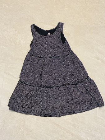 H&M Sommerkleid, Gr. 110/116, Dunkelblau mit Pünktli 48