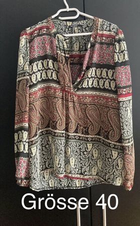 Boho Bluse Grösse 40, Paisley Muster
