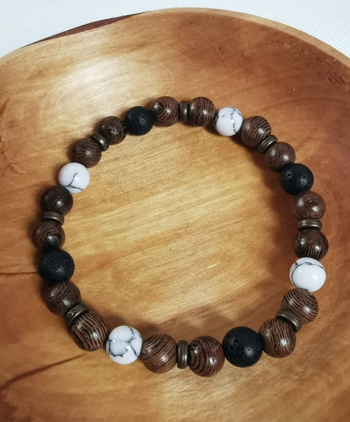 Bracciali & Braccialetti: Herren Armband Holz, Lava & Stein – Nuovo (secondo la descrizione) da Obergerlafingen venduto da Sigus