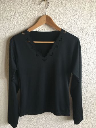 Langarmbluse, schwarz,Gr.L