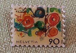A761 - Pin Helvetia Briefmarke Tinguely