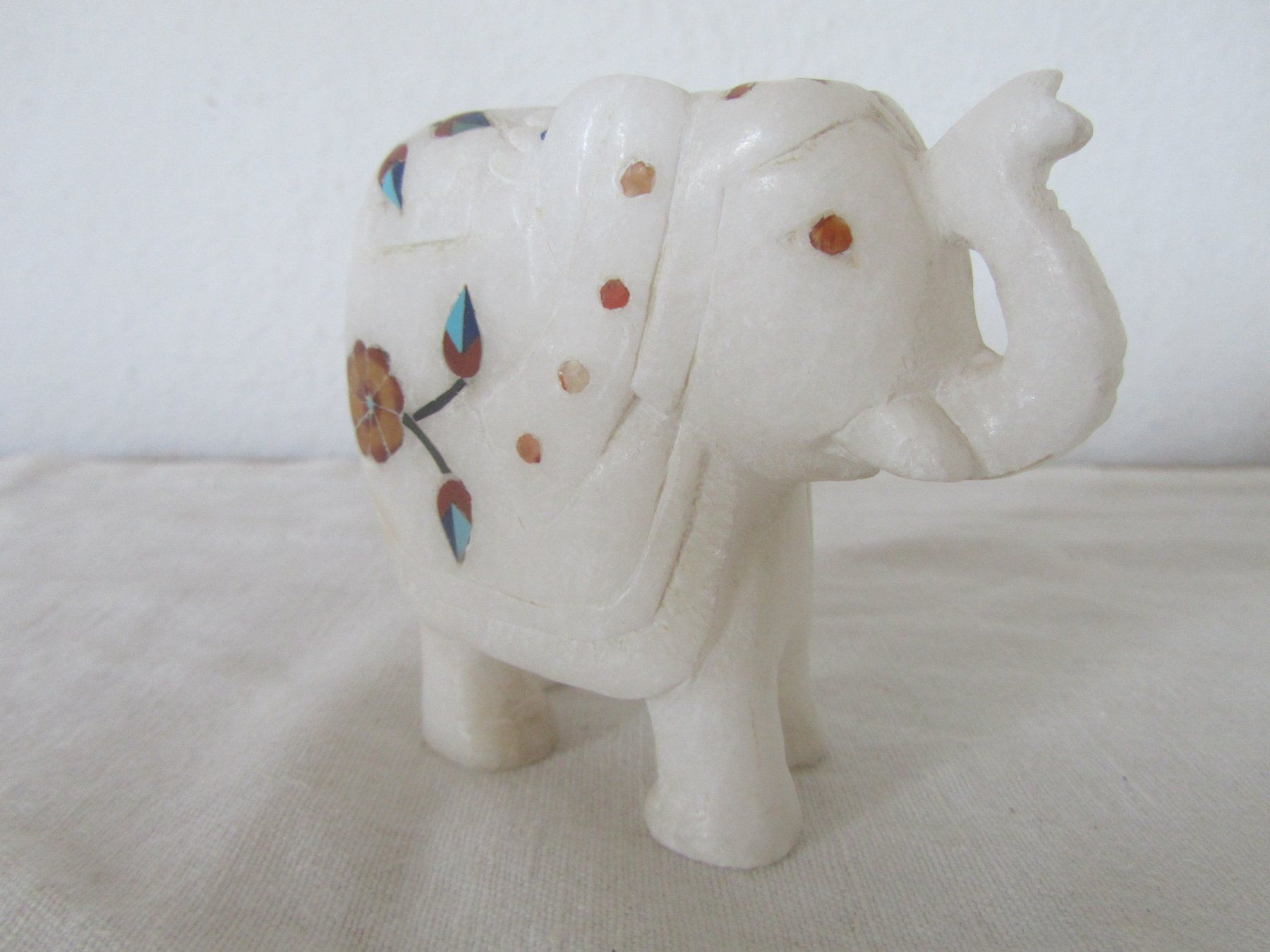 Statuette: Elefant Figur Marmor mit Intarsien – Usato da Seengen venduto da mikelele 1