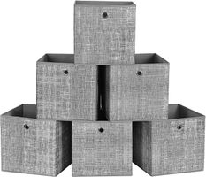 Aufbewahrungsboxen Faltboxen Stoff 6er Set 30x30x30cm Grau