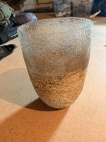 Grosse Vase/ Blumentopf, strukturiert, aus Glas