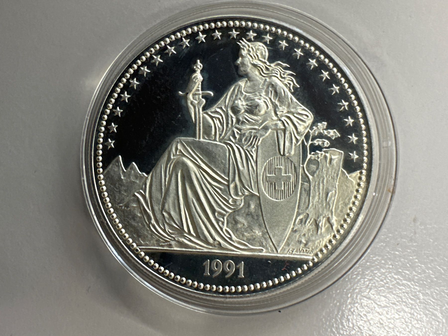 Medaglie: 1 Unze Silber Schweiz 1991 – Nuovo (secondo la descrizione) da Herisau venduto da herau 1
