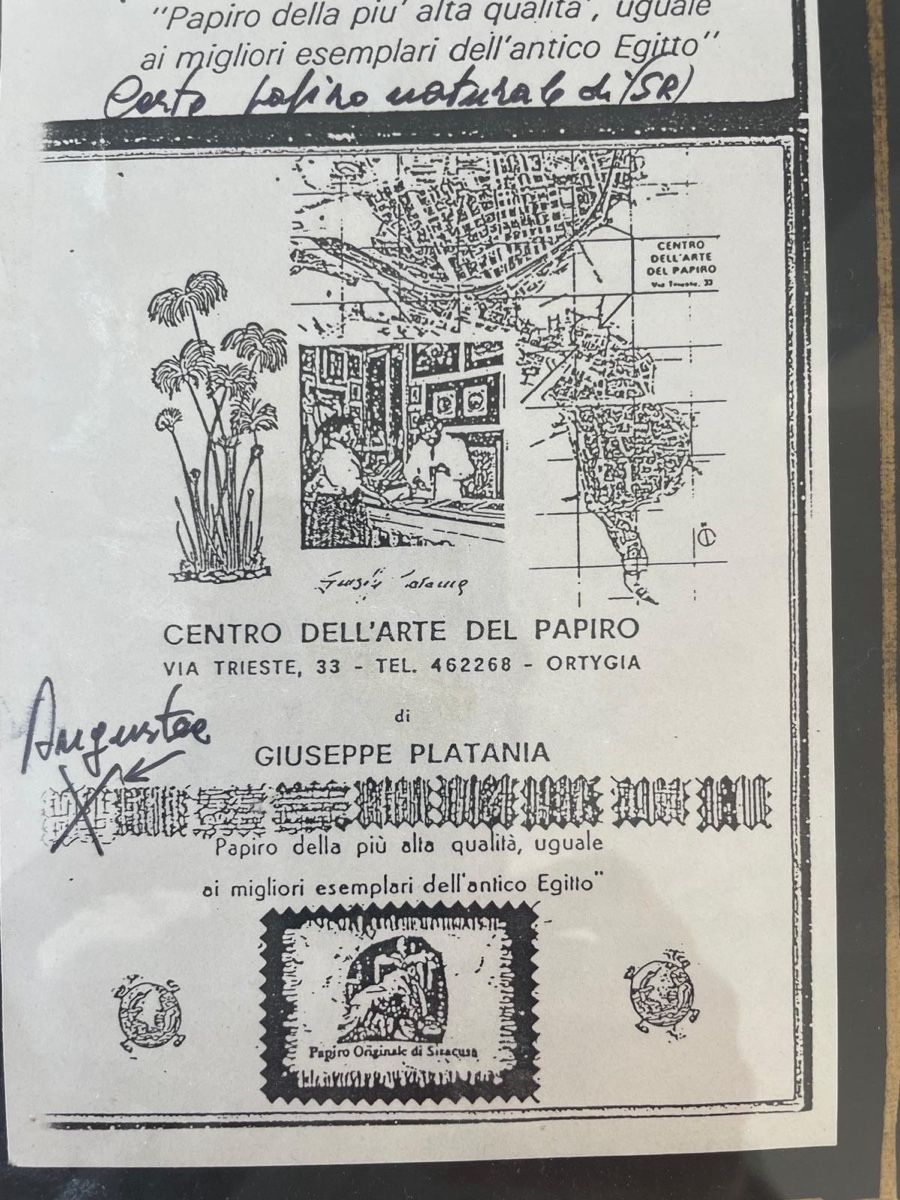 Foto & Immagini: Original Papyrusbild Giuseppe Platania 49x38 cm – Usato da Jona venduto da Prada1969 4