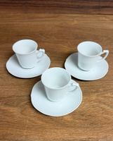 3 bavaria Mokka Tassen mit Untertassen, Weiss, Top!