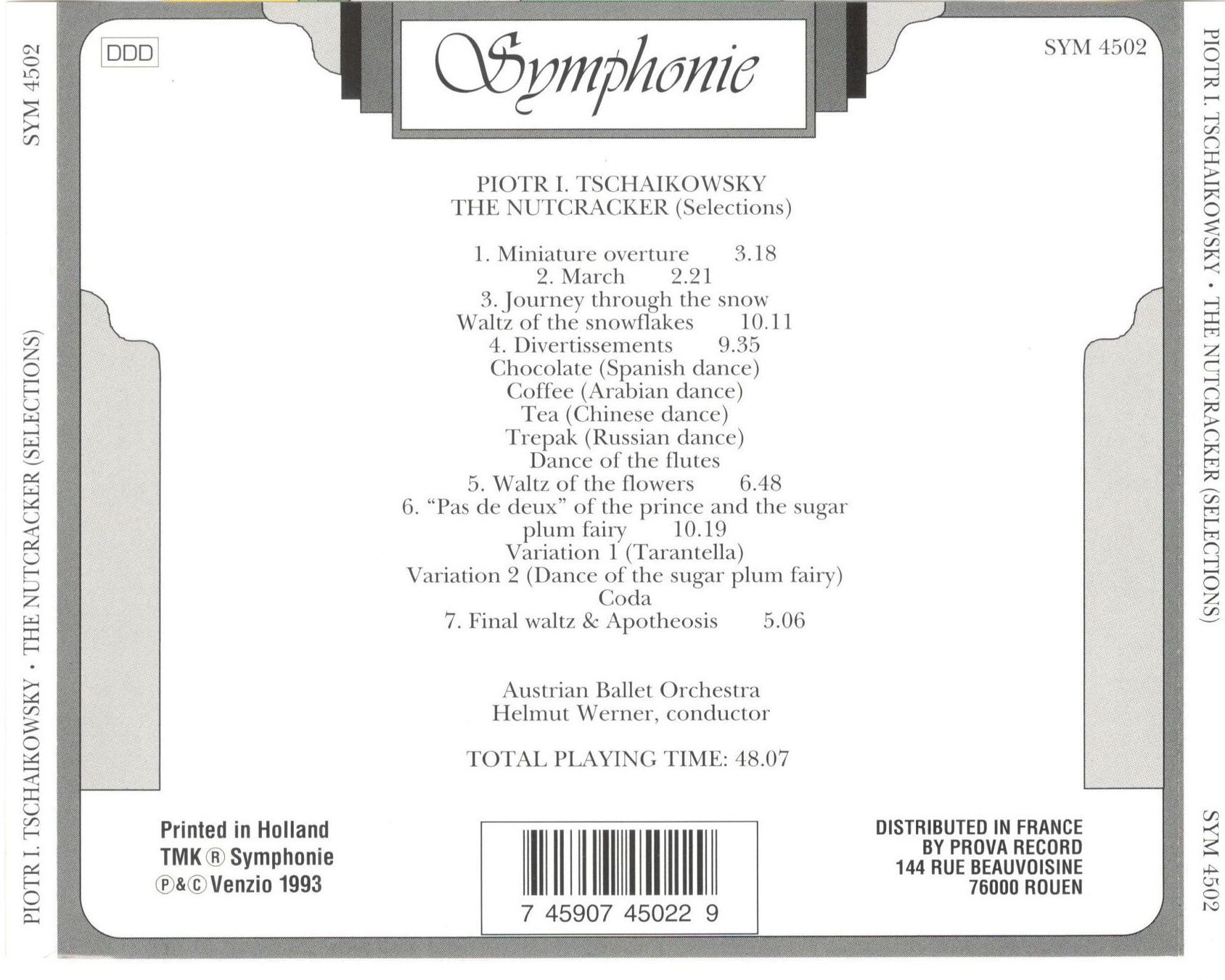 CD: Peter Tschaikowsky CD The Nutcracker – Usato da St. Margarethen TG venduto da ursk10 1