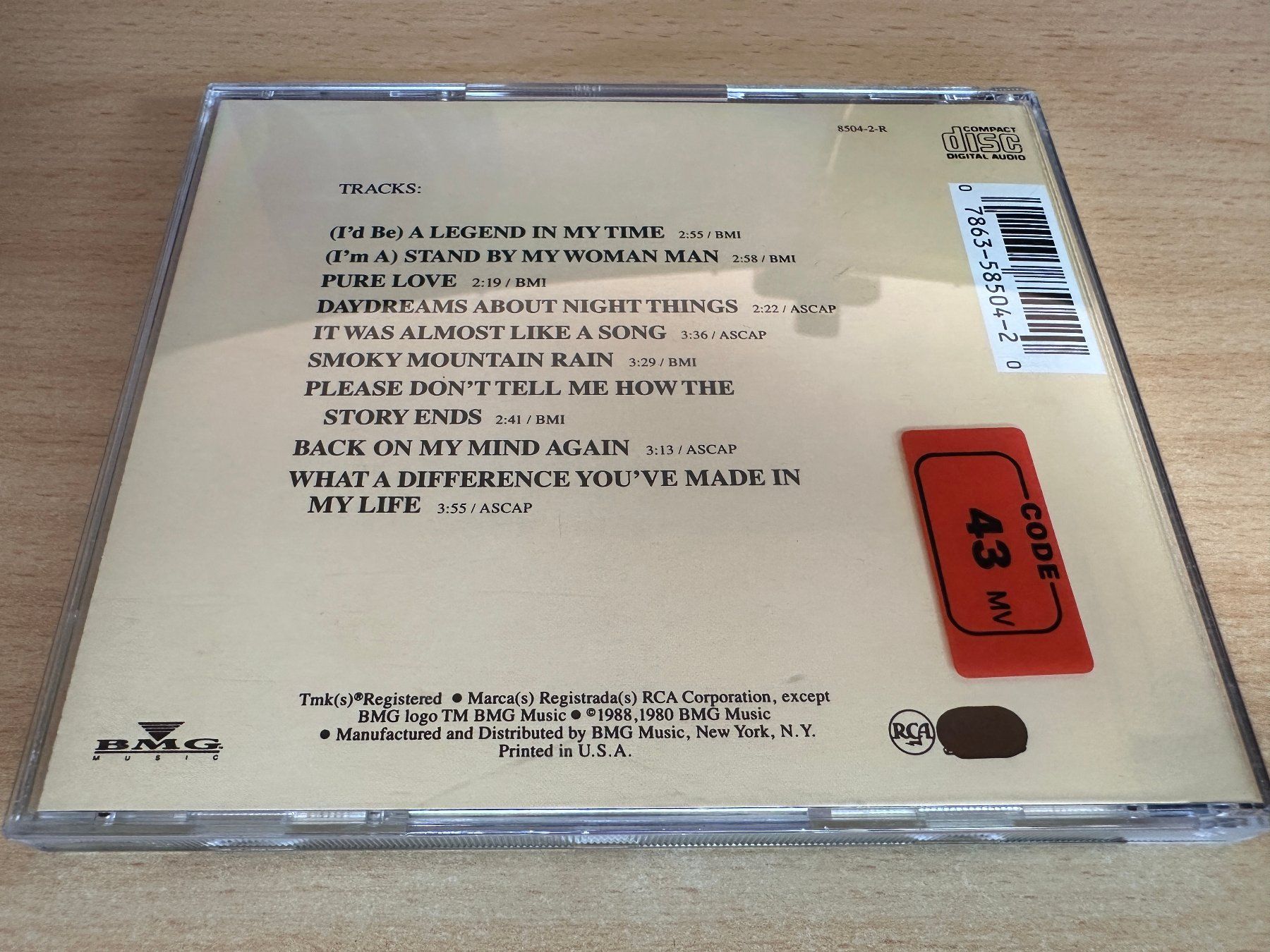 CD: Ronnie Milsap – Greatest Hits – Usato da Rikon im Tösstal venduto da Alpenmutz 1