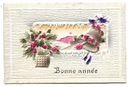 Bonne Année - Neujahr - Relief-Karte - Winter-Motiv - 1923