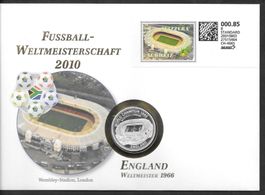Münzbrief Fussball WM 2010 Südafrika England Weltm. 1966