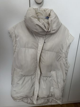 Doudoune sans manches Bershka crème, taille S