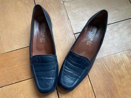 Bequeme Halbschuhe mitternachtsblaues Leder Grösse 37,5