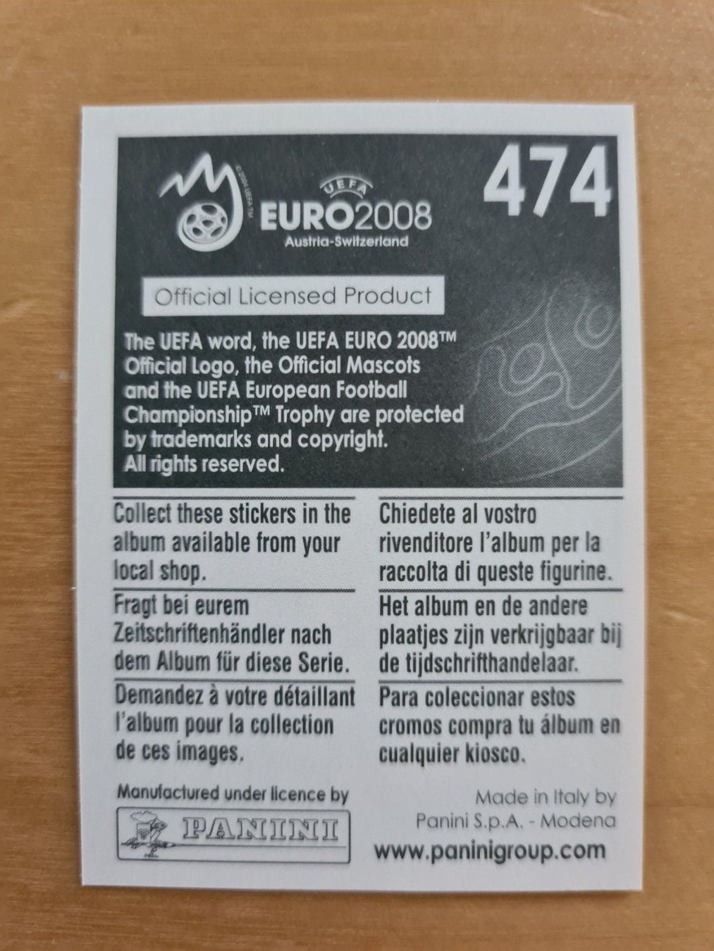 Panini Sammelbilder & Trading cards: Panini UEFA EURO 2008 Nr. 474 Dario Simic – Gebraucht aus Oberwil BL von Spieltopia 1
