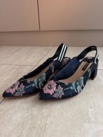 Stradivarius slingback shoes size 37 floral print fabric