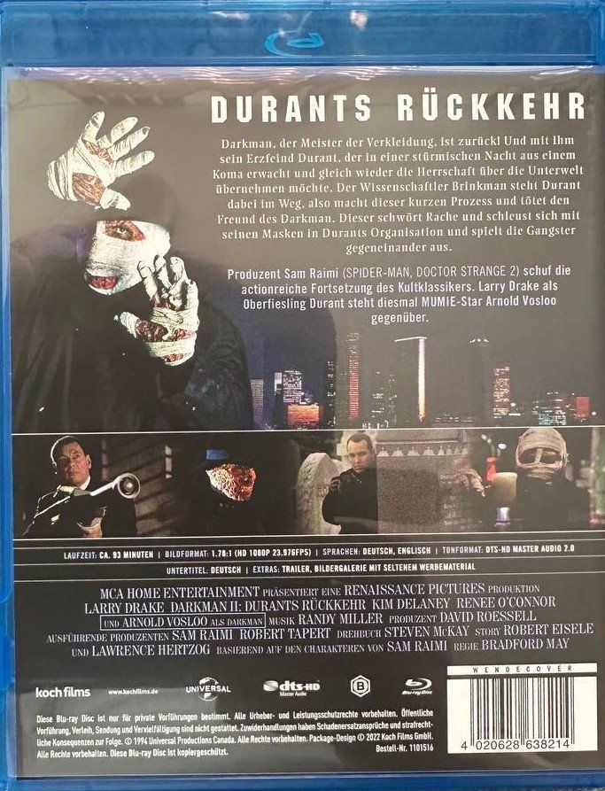 Tutti i DVDs: Darkman Trilogie Blu-ray Top Zustand – Usato da Beringen venduto da Mantafisch1 3