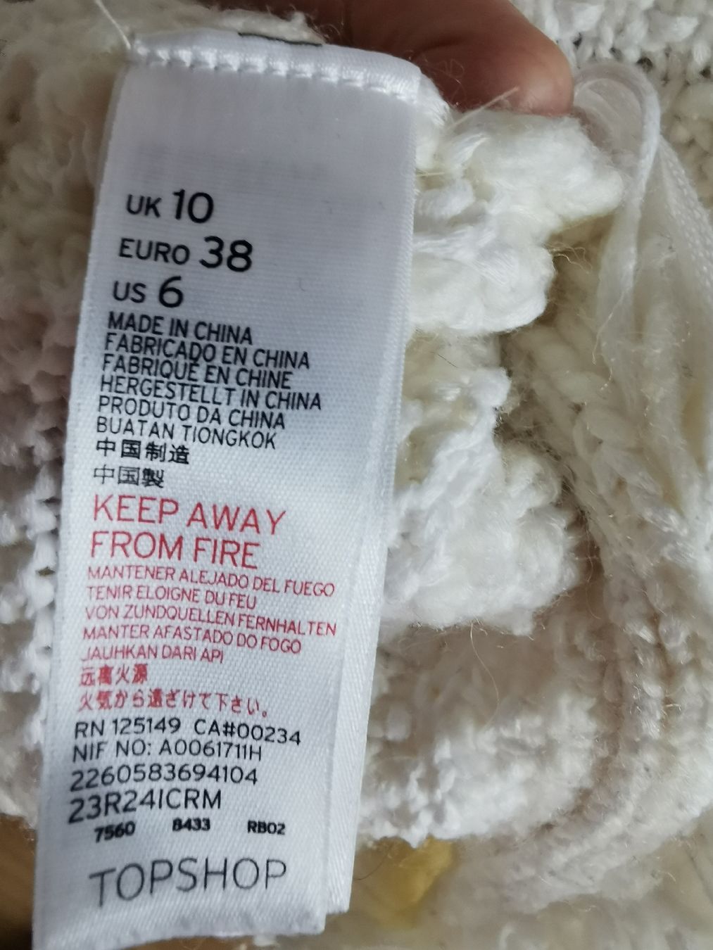 Maglioni & Felpe: Topshop Pullover Creme Gr. 38 mit Fransen – Usato da Adliswil venduto da coconut1289 4