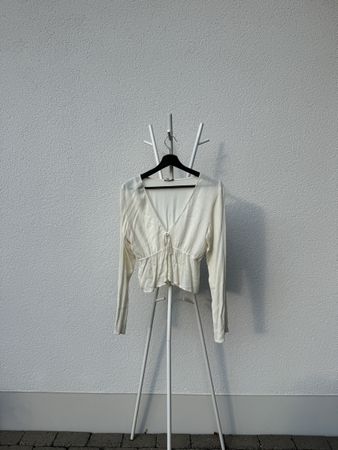 Damen Langarmshirt weiss Grösse S