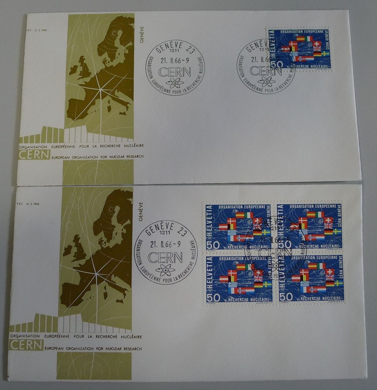 Alle Briefmarken: 1966, Nr.441 CERN kleines Lot 3 Briefe + 3 Karten – Gebraucht aus Sursee von Luzernerraute 1