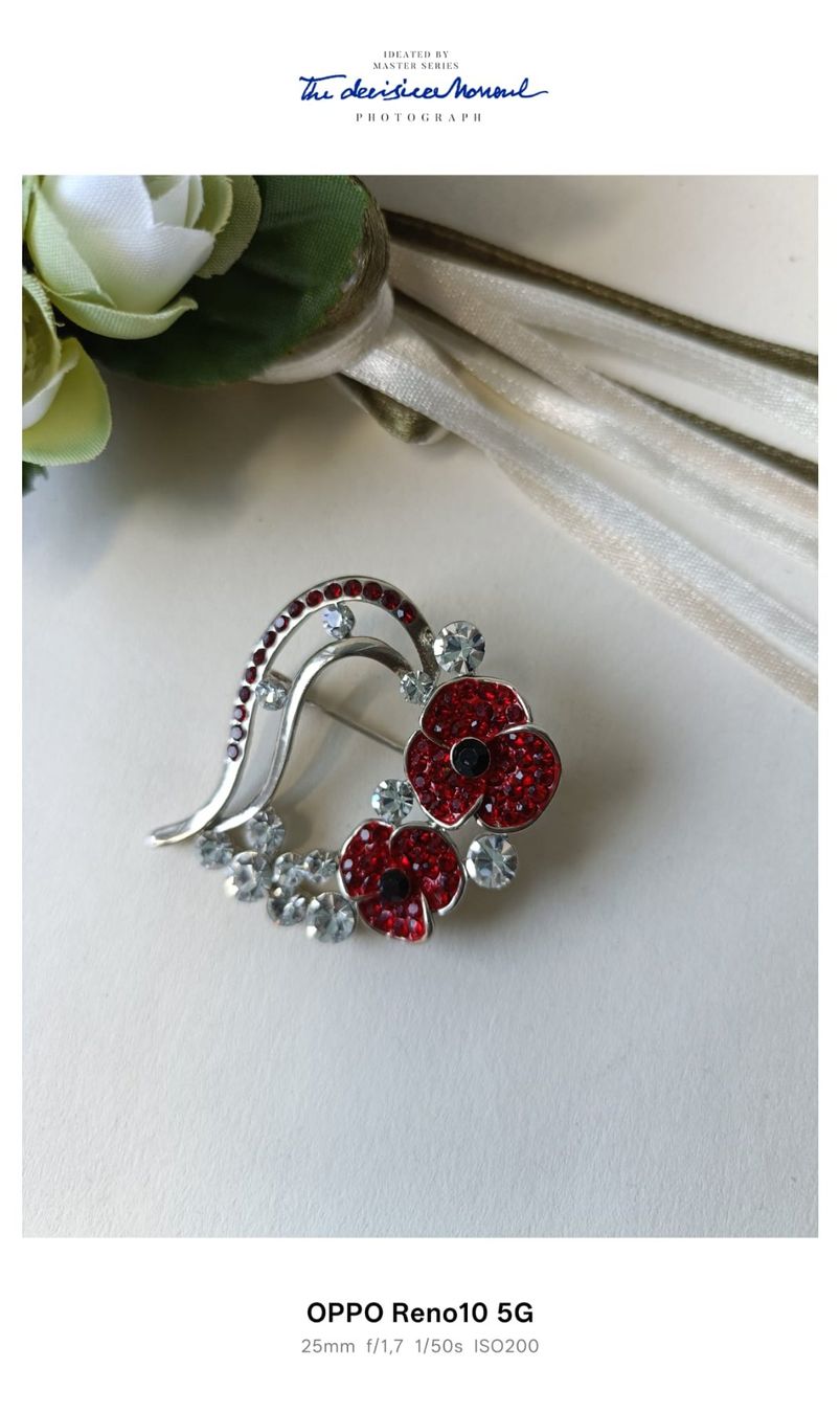 Broches & Aiguilles: Brosche mit roten Mohnblumen & Strass – D'occasion à Bern par per_5lv7 1