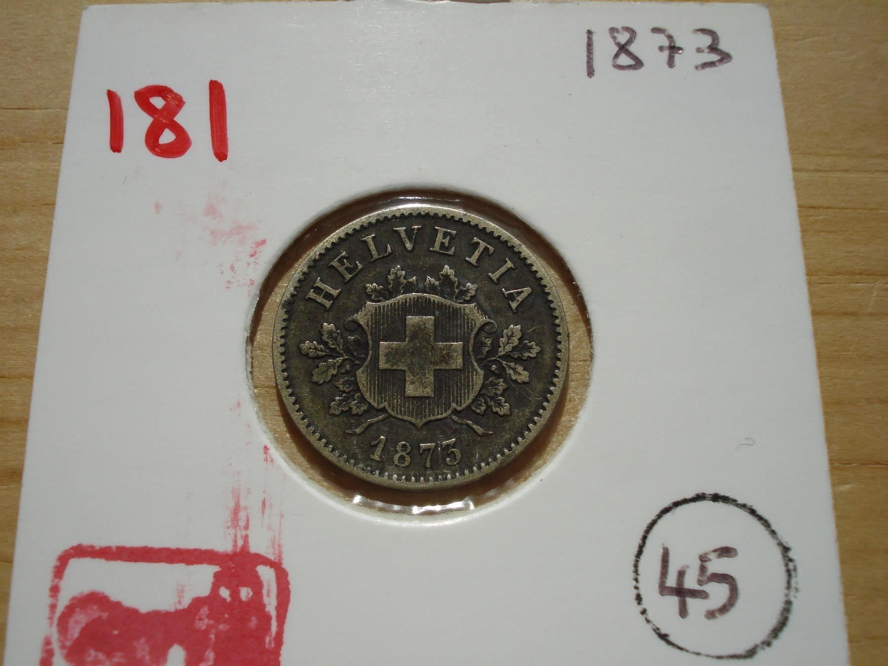 Alle Münzen: (181)  10 Rappen 1873 – Gebraucht aus Erlach von Net-Coins