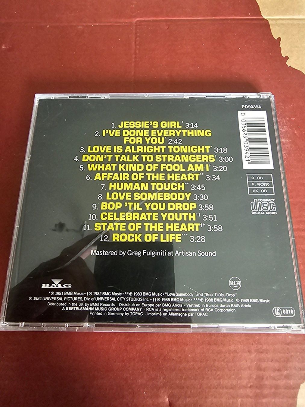 CD: CD - Rick Springfield – Rick Springfield's Greatest Hits – Usato da Biberist venduto da Foolio0 1