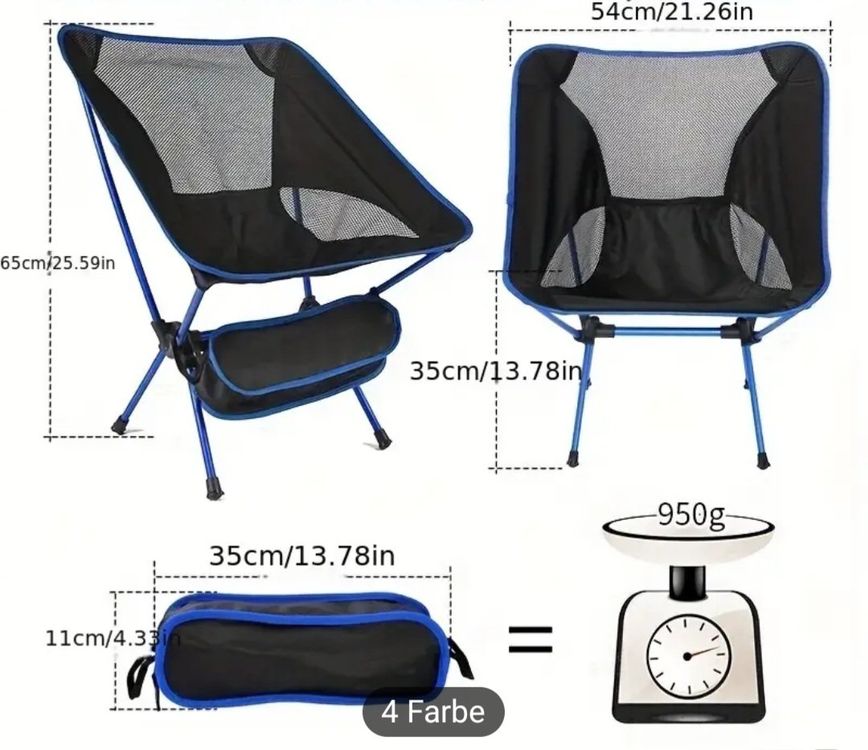 Stühle: Ultraleichter Campingstuhl, 950gr., letzte zu diesem Preis – Neu und originalverpackt aus Reiden von Racemanb 1