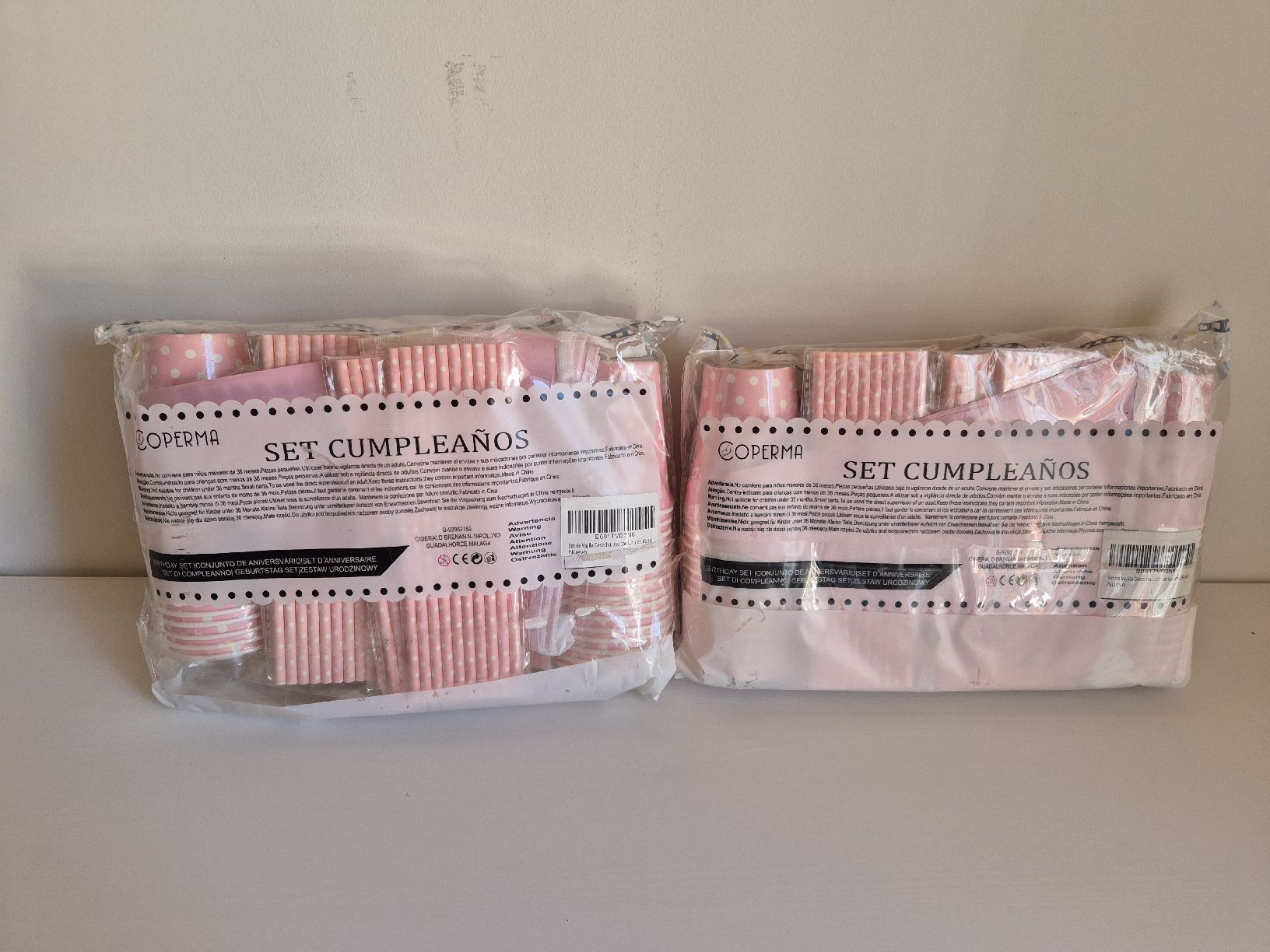 Geschirrsets: Einwegeschirr rosa mit Punkten – Neu und originalverpackt aus Sarnen von Abs_2025 1