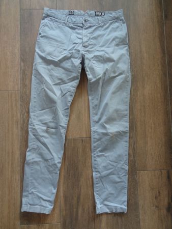 Pantalon chino gris, homme, taille L, usage visible