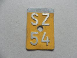 Velonummer Velo Nummer Rad Nr. SZ 54 Schwyz 1954 Geschenk